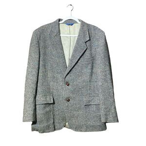 Men's Pendleton 100% Pure Virgin Wool Tweed Gray Blazer Size 44